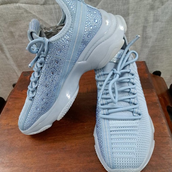 Steve Madden Maxima Lace Up Sneakers Boyfriend Chunky Platform Blue Sz 10 - Picture 1 of 11